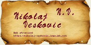 Nikolaj Vesković vizit kartica